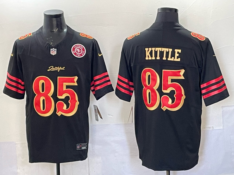 Men San Francisco 49ers #85 Kittle black Limited Nike NFL 2025 Jersey 01